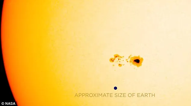 Mancha no Sol é tão grande que poderá ser vista da Terra em breve - Foto: NASA
