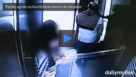 Patrão agrediu a ex-funcionária dentro do elevador. Foto: Reprodução/Câmeras de segurança