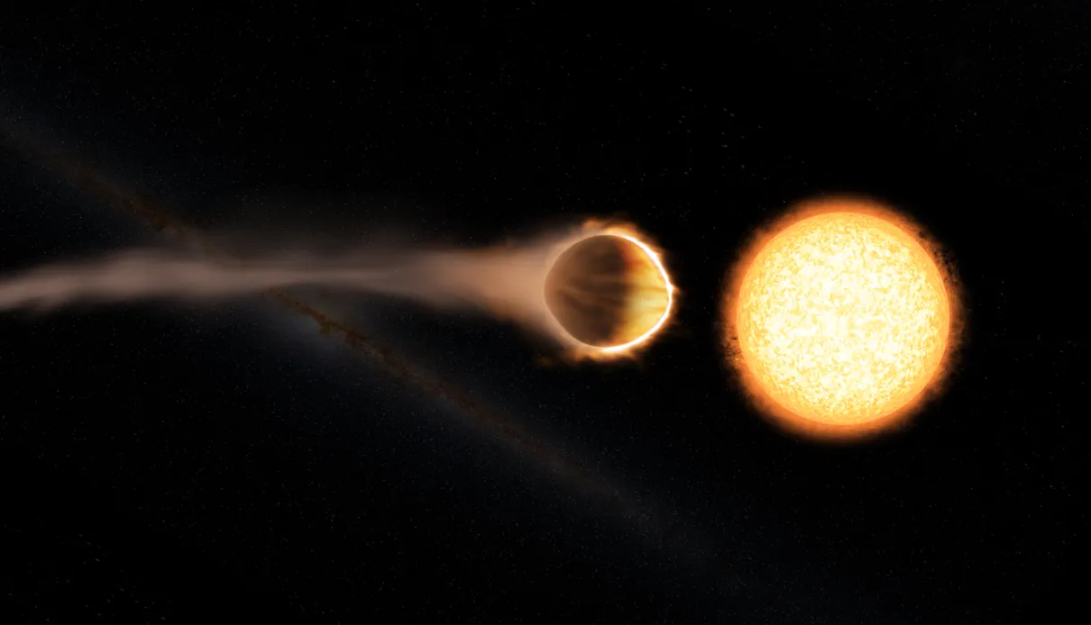 Concepção artística da Nasa mostra o WASP-121b, que apresenta a melhor evidência de uma estratosfera em exoplaneta. Crédito: Engine House VFX, At-Bristol Science Center, Universidade de Exeter