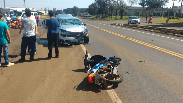 Acidente com moto em Mauá da Serra deixou mulher gravemente ferida - Foto: Reprodução/Whatsapp
