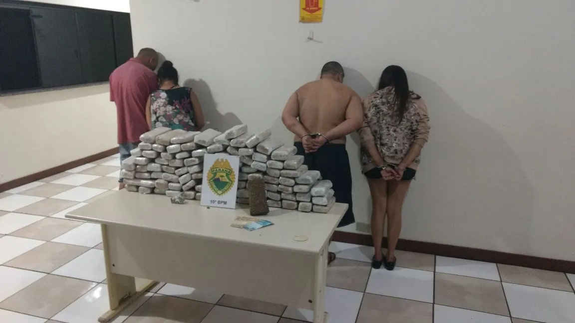 PM prende traficante que se vestiu de mulher para fugir da cadeia com 43 kg de maconha em Apucarana - Foto: Divulgação