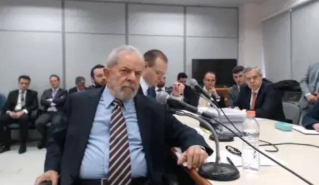 Lula durante interrogatório. Foto: Divulgação/Justiça Federal