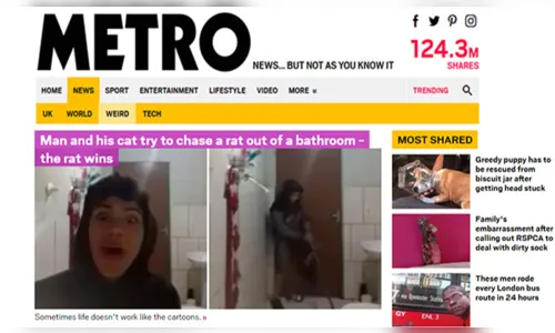 
							Vídeo de menino que tentou matar um rato no banheiro chega a mídia internacional; veja vídeo
						
						