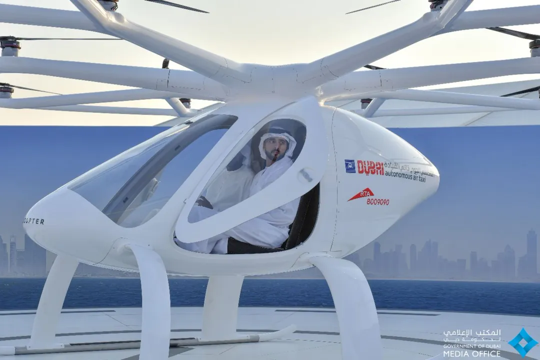 Dubai realizou testes com táxis voadores sem motoristas - Foto - Reprodução/Twitter