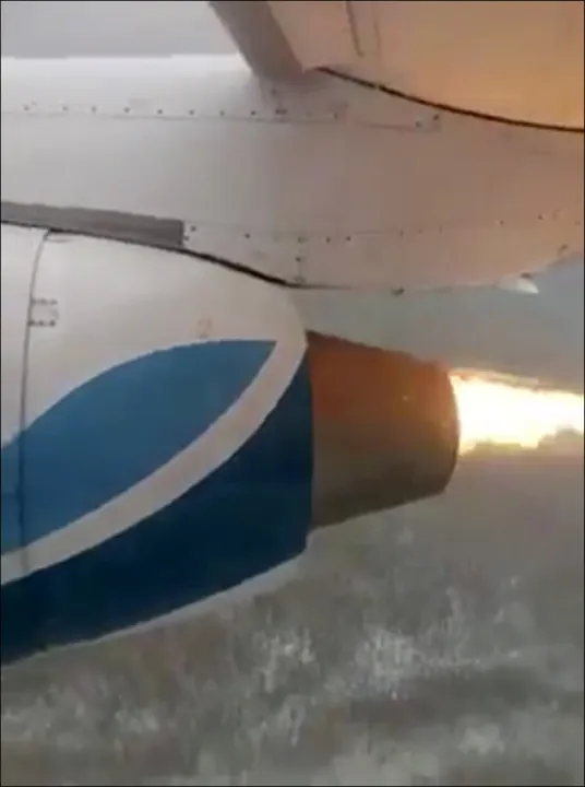  A cena do pesadelo no ar foi filmada por um passageiro em vôo da Angara Airlines de Talakan a Irkutsk Foto:  Anatoly Annaev